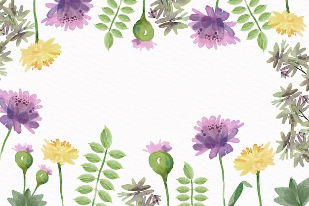 Free Vector watercolor flowers background in pastel colors