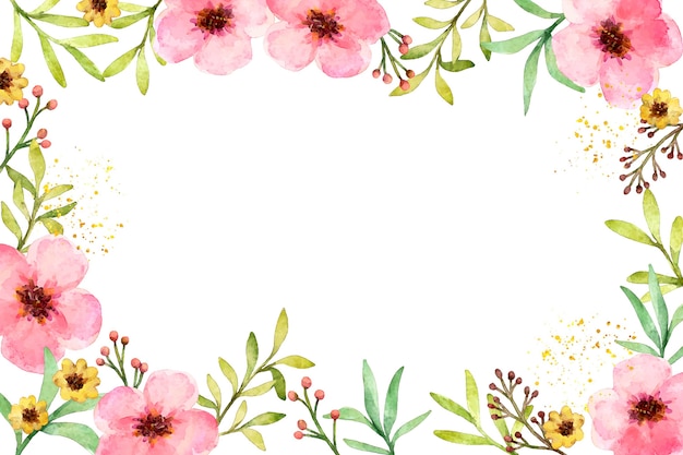 Watercolor flowers background