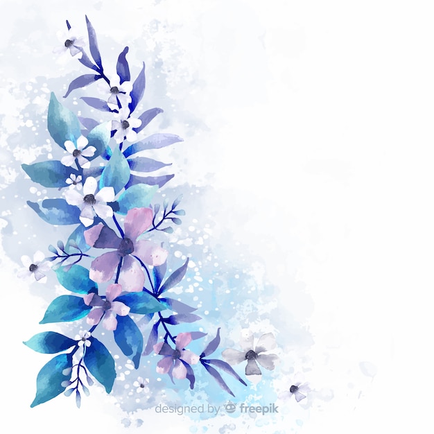 Free Vector watercolor flowers and leaves 