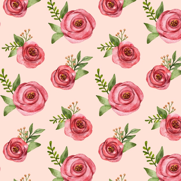 Watercolor flowers seamless pattern