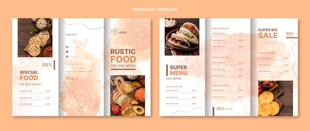 Watercolor food brochure