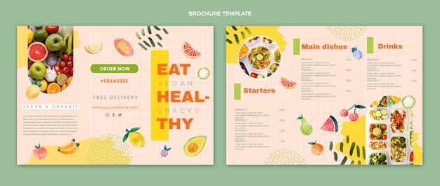 Watercolor food brochure