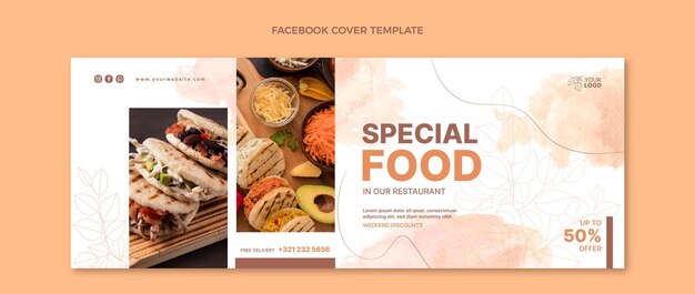 Watercolor food facebook cover