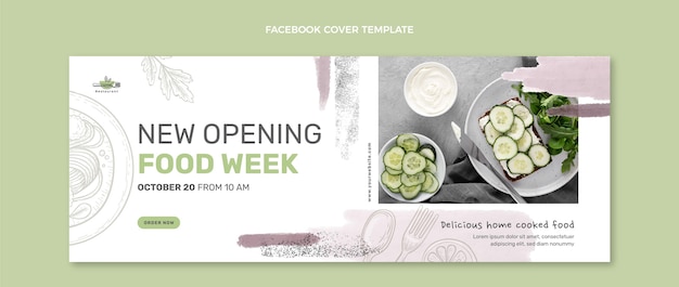 Watercolor food facebook cover