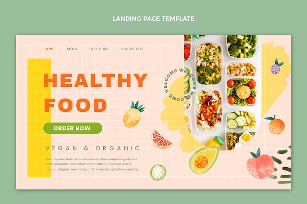 Free Vector watercolor food landing page