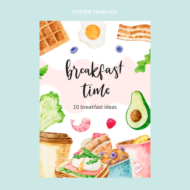 Free Vector watercolor food poster template