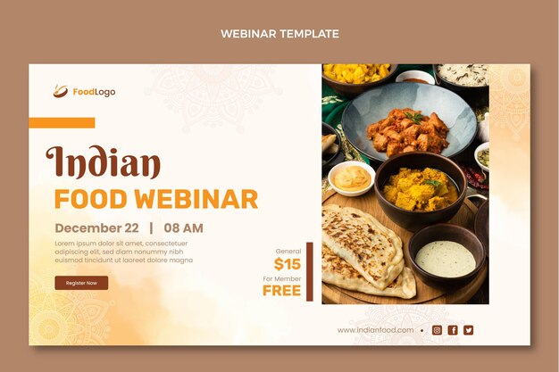 Watercolor food webinar design