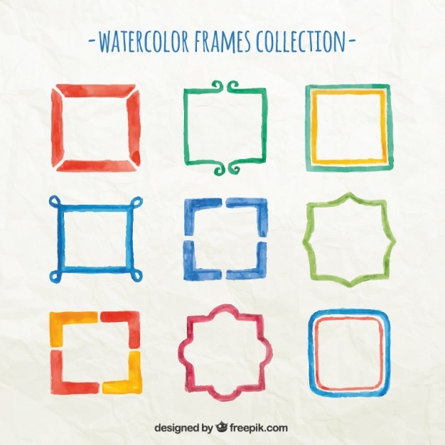 Free Vector watercolor frame collection