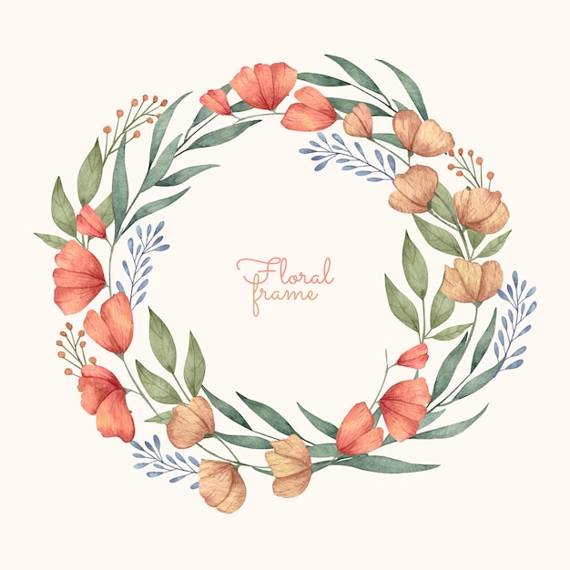 Free Vector watercolor frame with delicate flowers