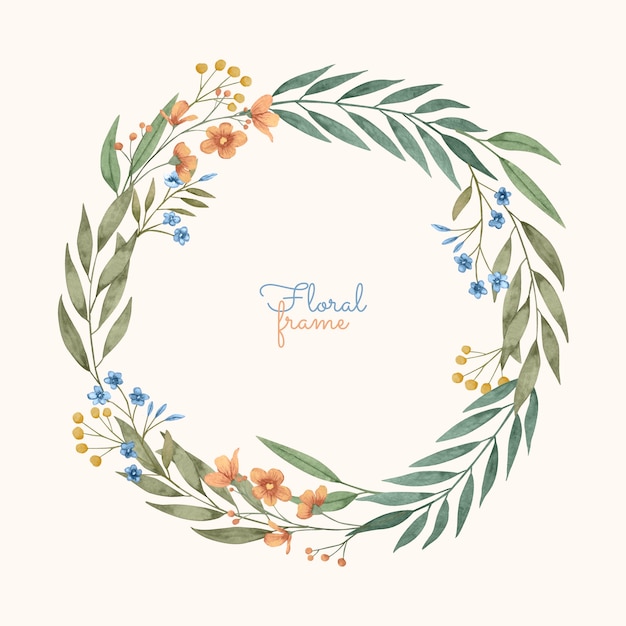 Free Vector watercolor frame with delicate flowers