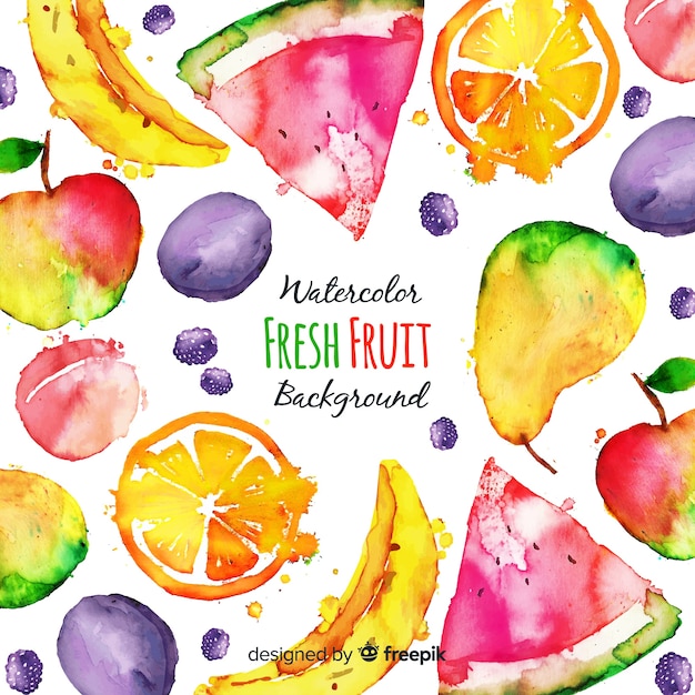 Free Vector watercolor fresh fruit background