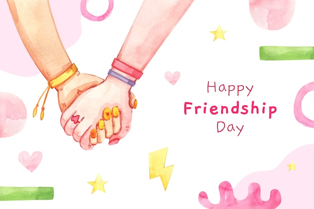 Free vector watercolor friendship day background