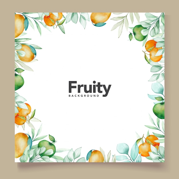 watercolor fruits background card theme