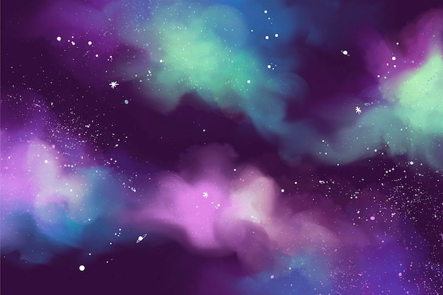 Free vector watercolor galaxy background