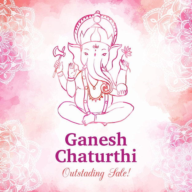 Free Vector watercolor ganesh chaturthi sale