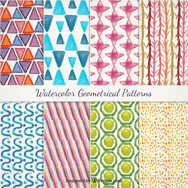 Watercolor geometric patterns