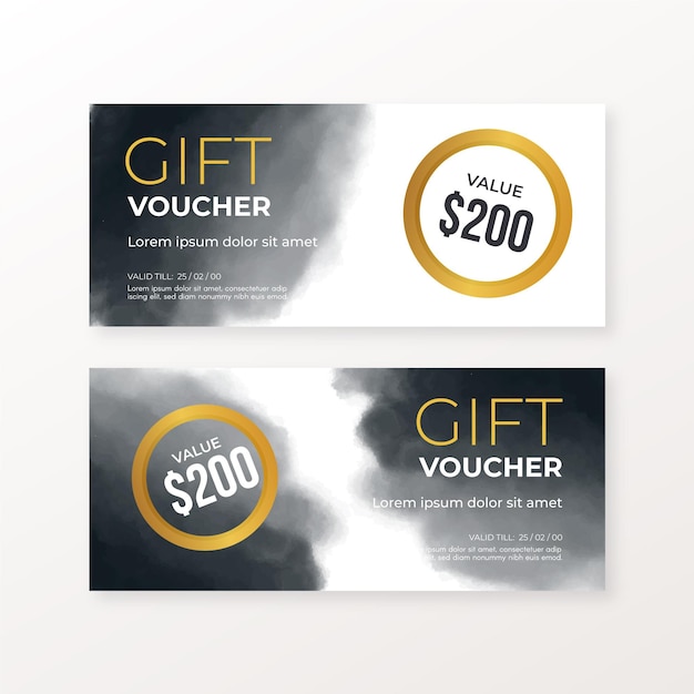 Watercolor gift voucher template