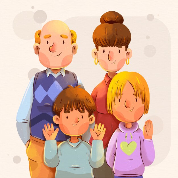 Watercolor global day of parents illustration