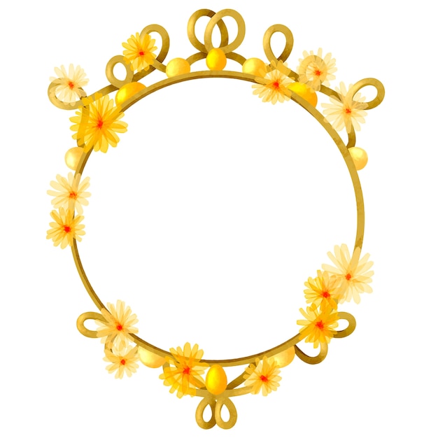 Watercolor golden frame design