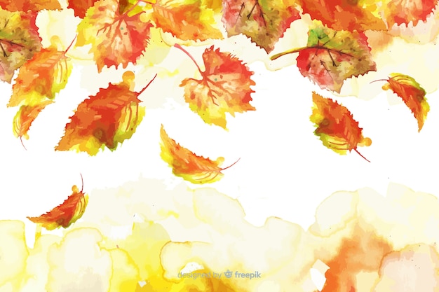 Free vector watercolor gradient autumn leaves background