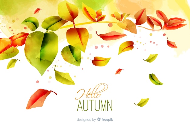 Free Vector watercolor gradient autumn leaves background