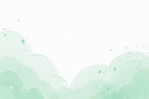 Watercolor green and white background