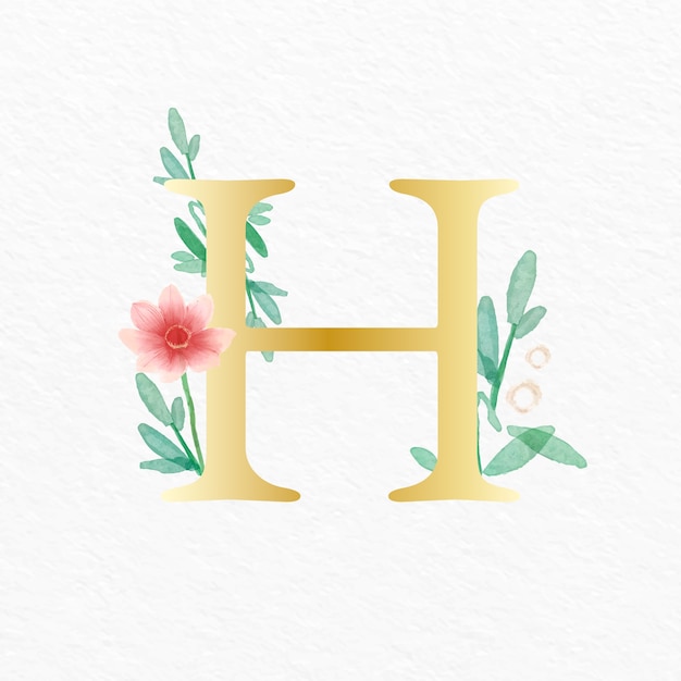 Free vector watercolor h logo template