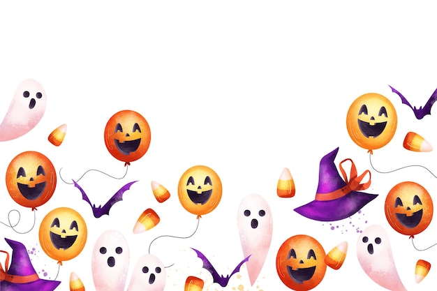 Free Vector watercolor halloween background