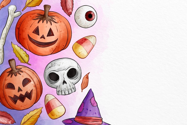 Watercolor halloween background