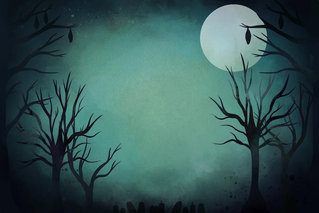 Free Vector watercolor halloween background