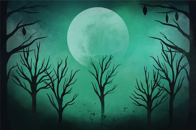 Watercolor halloween background