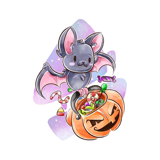 Free vector watercolor halloween bat concept