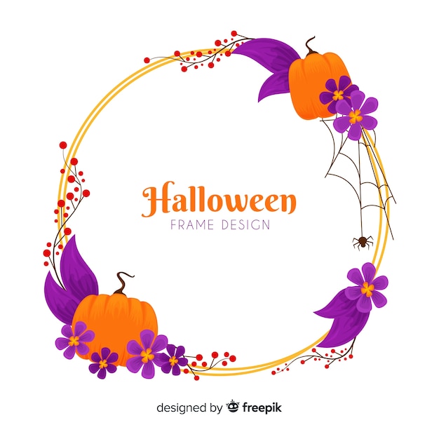 Watercolor halloween frame