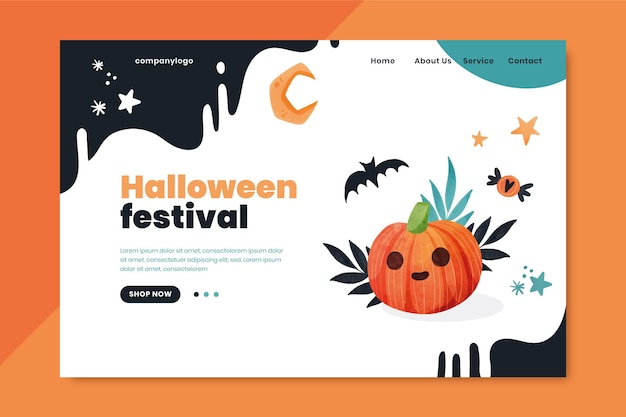 Free Vector watercolor halloween landing page template