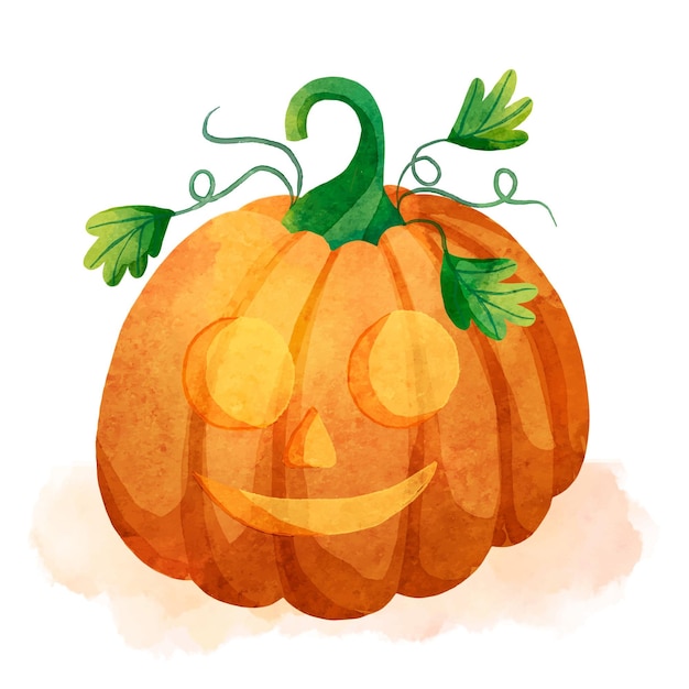 Watercolor halloween pumpkin illustration