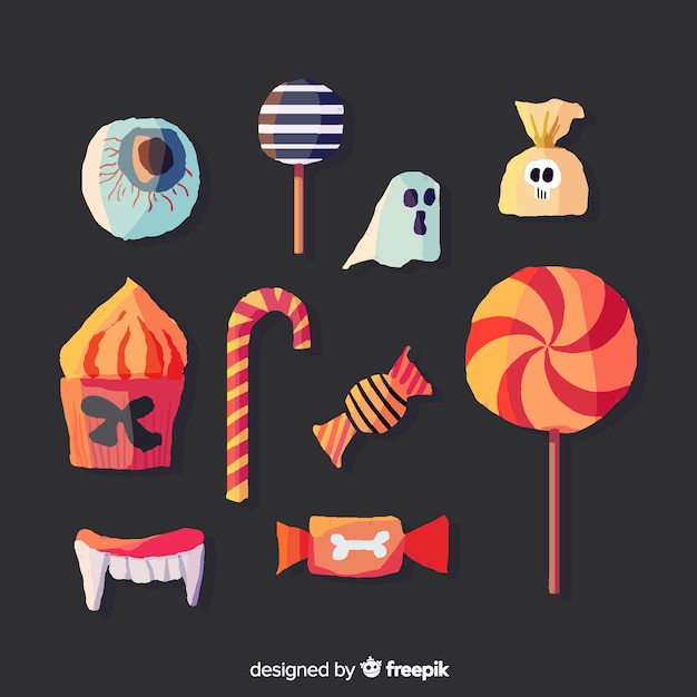 Watercolor halloween sweet collection