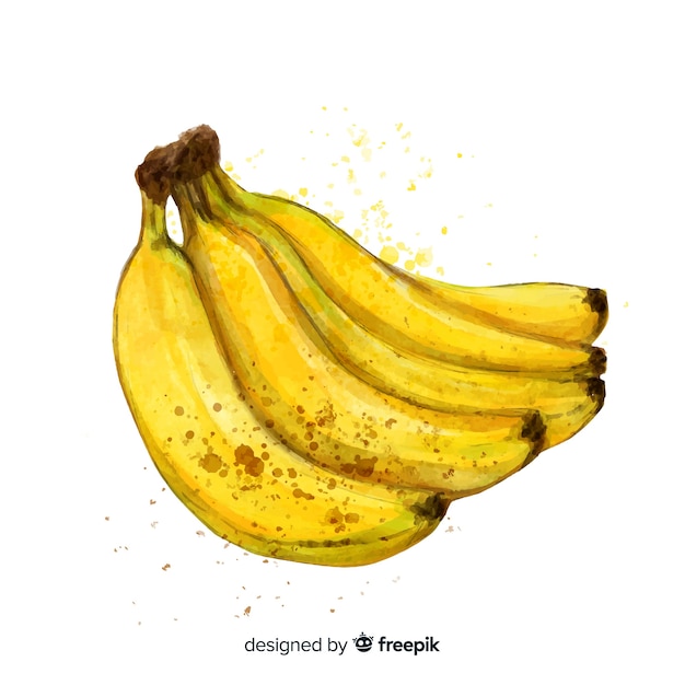 Free Vector watercolor hand drawn banana background