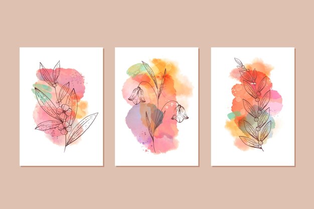 Watercolor hand drawn cover pack