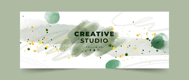 Free Vector watercolor hand drawn facebook cover template