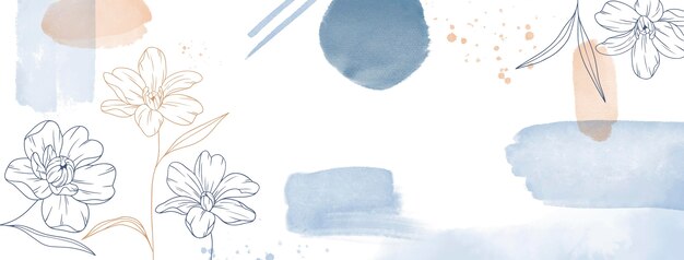 Watercolor hand drawn facebook cover