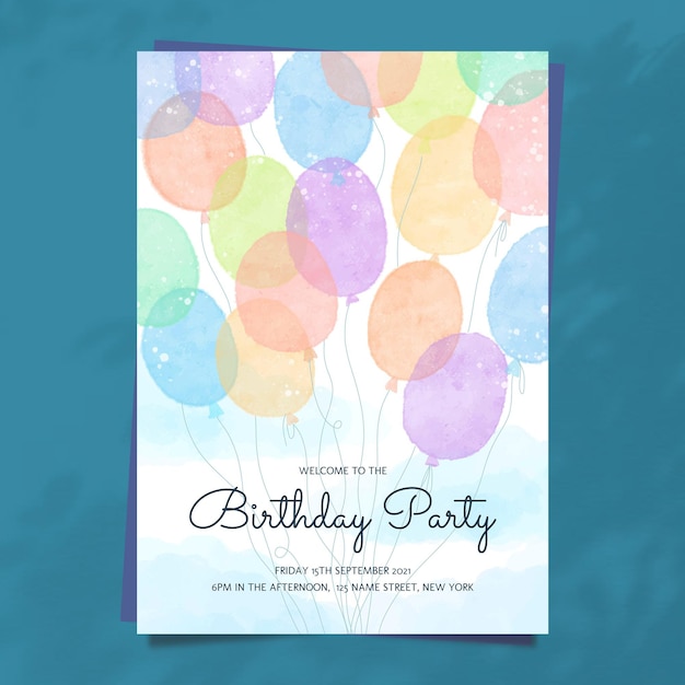 Free Vector watercolor hand drawn party invitation