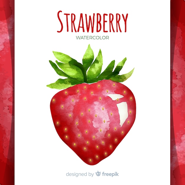 Free vector watercolor hand drawn strawberry background