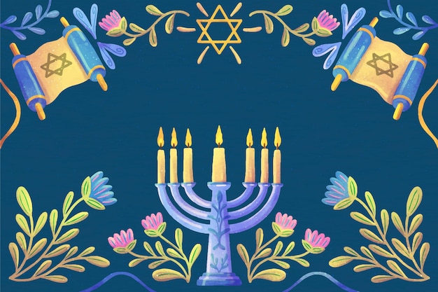 Watercolor hanukkah background