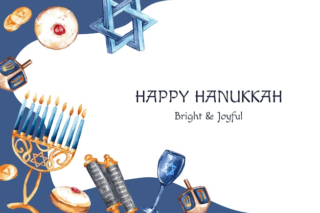 Free Vector watercolor hanukkah background