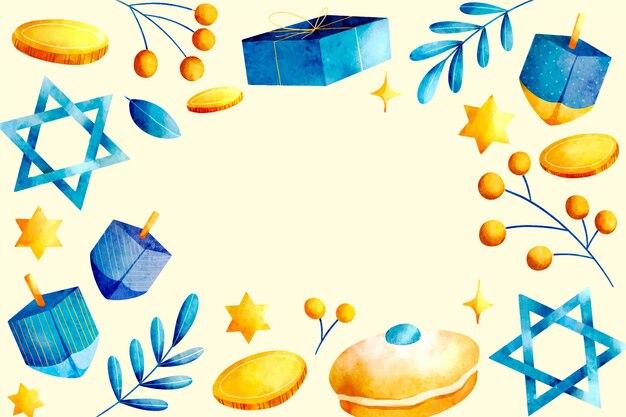 Watercolor hanukkah background