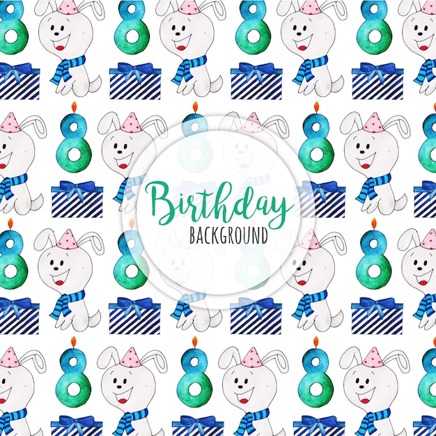 Free vector watercolor happy birthday background