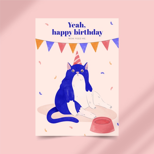 Free Vector watercolor happy birthday card