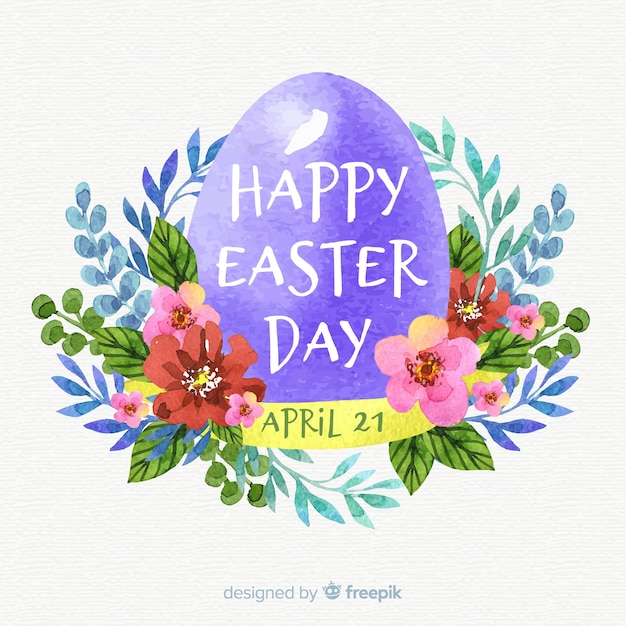 Free Vector watercolor happy easter day background