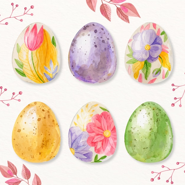 Watercolor happy easter day background