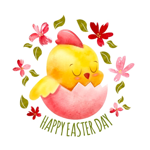 Free Vector watercolor happy easter day